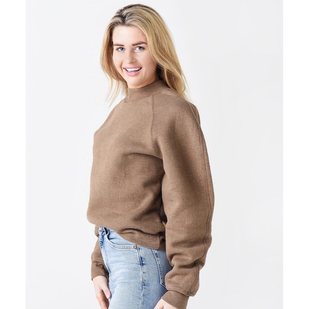 AGOLDE Brown Mock Neck Sweater Women's Small Retail $158